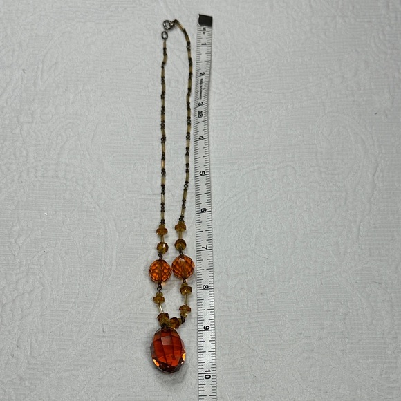 Vintage Amber-Colored Necklace - Picture 6 of 6